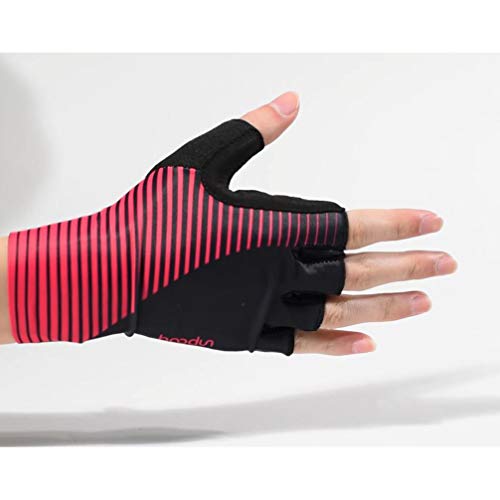 EXCEART 1 par de Guantes de Ciclismo para Hombre Y Mujer Guantes de Bicicleta de Montaña Guantes de Ciclismo de Medio Dedo Antideslizante Talla L (Negro Y Rosado)