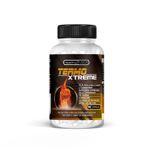 Exclusivo Termogénico y Adelgazante Con Potente Acción Quemagrasas | Garcinia Cambogia + L-Carnitina + CLA + Glucomanano + Te Verde | Estimula el Metabolismo | Reduce el Apetito | 90 cápsulas.