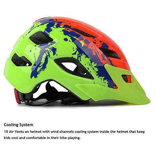 Exclusky Casco Bicicleta Niños Casco Infantil para BMX, Patinaje, Ciclismo, Monopatín, Scooter - Tamaño 50-57cm (Edades 5-13) (Naranja)