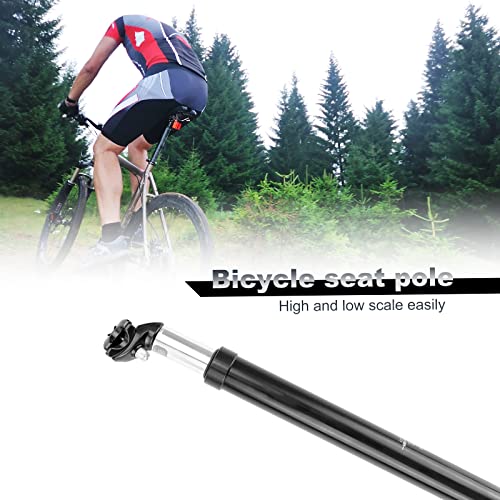 Exnemel Tija de SillíN de AleacióN de Aluminio para Bicicleta,con Abrazadera De Microajuste,27,2mm,31,6mm,Ajustable para Bicicleta De Carretera MTB BMX,Tija De SillíN con Amortiguador (31.6mm,Negro)