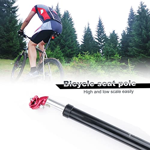 Exnemel Tija de SillíN de AleacióN de Aluminio para Bicicleta,con Abrazadera De Microajuste,27,2mm,31,6mm,Ajustable para Bicicleta De Carretera MTB BMX,Tija De SillíN con Amortiguador (27.2mm,Rojo)