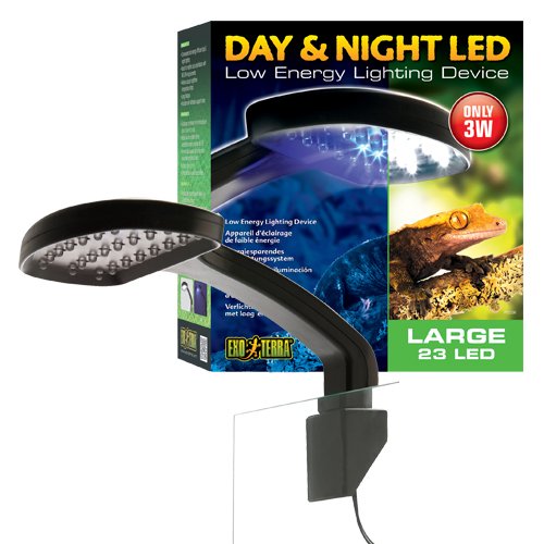 Exo Terra Lámpara LED de día y noche grande (22 blanco/2 LED azules) grande