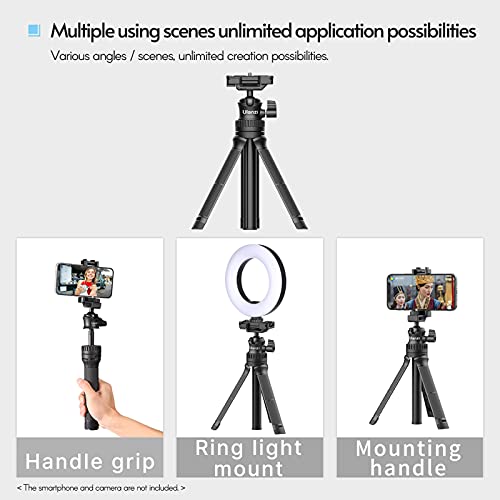 Explopur MT-34 Trípode de Palo de Selfie Extensible portátil Soporte de fotografía de Mano Soporte de trípode de Escritorio con Montaje de Tornillo de 1/4 de Pulgada Adaptador de Cabezal Giratorio de