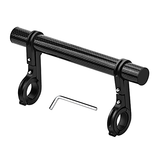 Extensión de Manillar de Bicicleta Soporte de Extensor de Bicicleta 20cm Multifunción Doble Soporte Manillar Aluminio Abrazaderas Dobles Aleación Bici Soporte de Extensión con Destornillador Negro