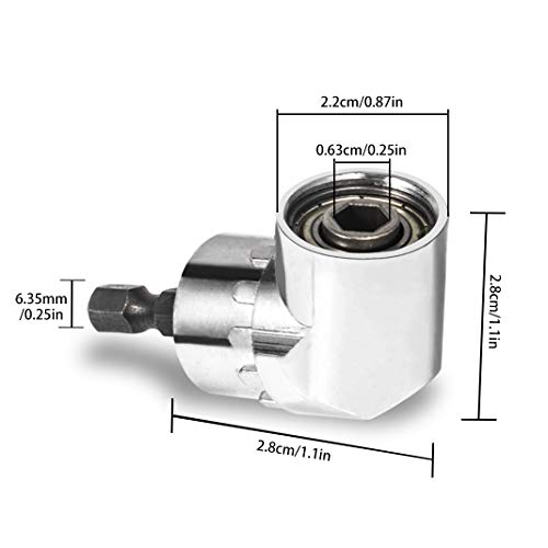 Extensor flexible, Dioxide Adaptadores de broca cardán 29,5 cm con 105 °Extensión ángulo de 1/4 de pulgada Broca de ángulo recto, 10 Puntas/Brocas de CRV