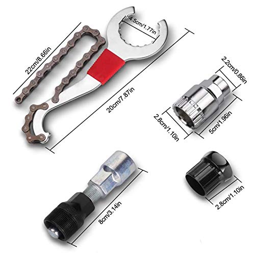 Extractor De Manivela De Látigo De Cadena Juego De Reparación De Bicicletas Multifuncional Herramienta De Extracción De Casetes De Bicicleta Cortador De Cadena De Bicicleta Bike Repair Kit （4 Piezas）