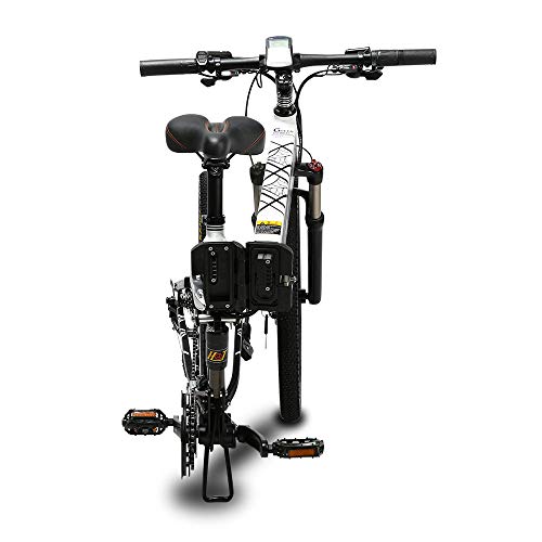 Extrbici Bicicleta de Montaña Eléctrica Plegable 500W Cuadro de Aluminio Doble Suspensión una Rueda XF770 48V 21 Velocidades 26 Pulgadas Rojo