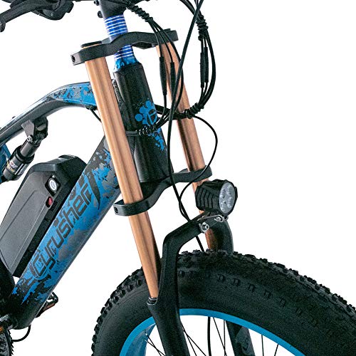 Extrbici Bicicleta Eléctrica de Montaña para Adultos 750W 48V 17Ah Li-Ion Neumáticos de 26'' Pulgadas Doble Suspensión Velocidad Máxima 31MPH con Guardabarros XF900 (Azul)