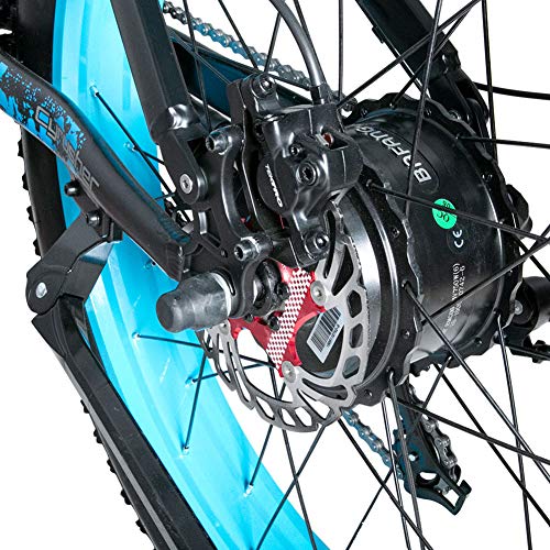 Extrbici Bicicleta Eléctrica de Montaña para Adultos 750W 48V 17Ah Li-Ion Neumáticos de 26'' Pulgadas Doble Suspensión Velocidad Máxima 31MPH con Guardabarros XF900 (Azul)