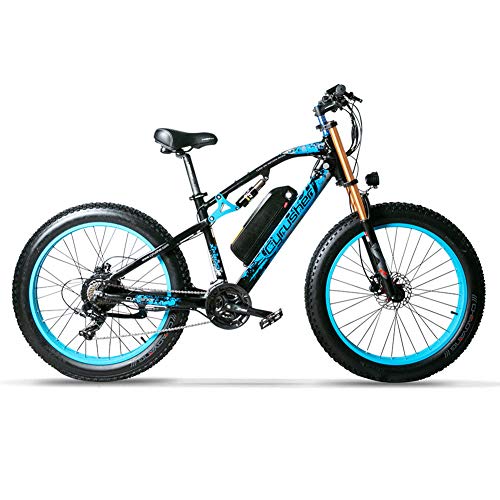 Extrbici Bicicleta Eléctrica de Montaña para Adultos 750W 48V 17Ah Li-Ion Neumáticos de 26'' Pulgadas Doble Suspensión Velocidad Máxima 31MPH con Guardabarros XF900 (Azul)