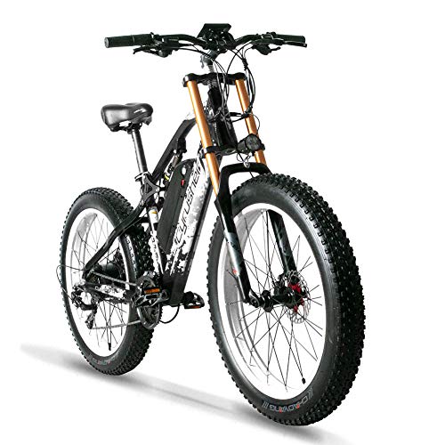 Extrbici Bicicleta Eléctrica de Montaña para Adultos 750W 48V 17Ah Li-Ion Neumáticos de 26'' Pulgadas Doble Suspensión Velocidad Máxima 31MPH con Guardabarros XF900 (Blanco)