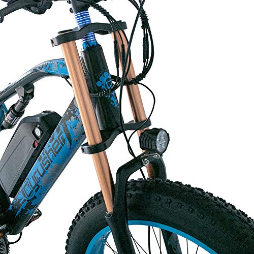 Extrbici Bicicleta Eléctrica de Montaña para Adultos 750W 48V 17Ah Li-Ion Neumáticos de 26'' Pulgadas Doble Suspensión Velocidad Máxima 31MPH con Guardabarros XF900 (Amarillo)