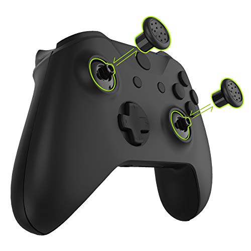 eXtremeRate ThumbsGear Joysticks Ajustable para Mando Xbox Series X S/Xbox One/Xbox One Elite/Xbox One S X Joystick Ergonómico con Grip Convexo Cóncavo de 3 Alturas Thumbsticks para Control Xbox-Negro