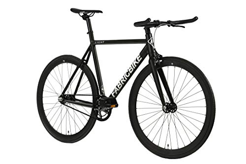 FabricBike- Bicicleta Fixed, Fixie, Single Speed, Cuadro y Horquilla Aluminio, Ruedas 28", 4 Colores, 3 Tallas, 9.45 kg Aprox. (Light Matte Black, L-58cm)