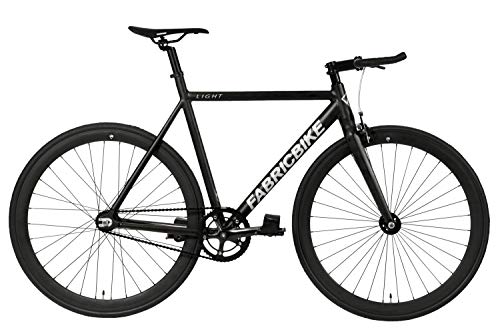 FabricBike- Bicicleta Fixed, Fixie, Single Speed, Cuadro y Horquilla Aluminio, Ruedas 28", 4 Colores, 3 Tallas, 9.45 kg Aprox. (Light Matte Black, L-58cm)