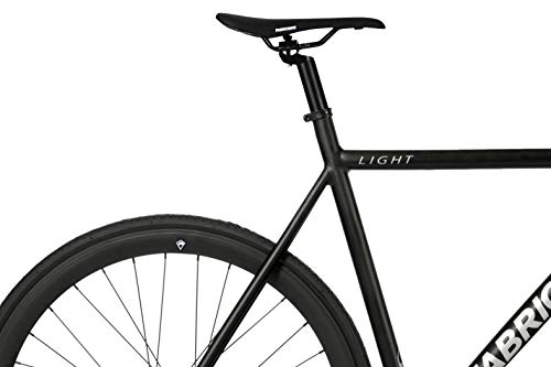 FabricBike- Bicicleta Fixed, Fixie, Single Speed, Cuadro y Horquilla Aluminio, Ruedas 28", 4 Colores, 3 Tallas, 9.45 kg Aprox. (Light Matte Black, M-54cm)