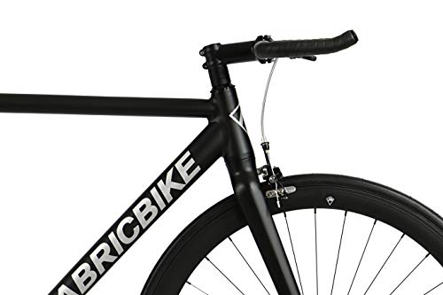 FabricBike- Bicicleta Fixed, Fixie, Single Speed, Cuadro y Horquilla Aluminio, Ruedas 28", 4 Colores, 3 Tallas, 9.45 kg Aprox. (Light Matte Black, M-54cm)