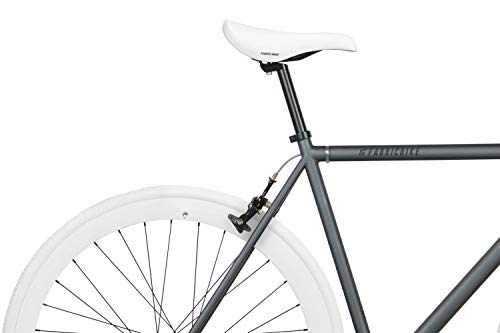 FabricBike- Bicicleta Fixie, piñon Fijo, Single Speed, Cuadro Hi-Ten Acero, 10,45 kg. (Talla M) (S-49cm, Graphite & White)