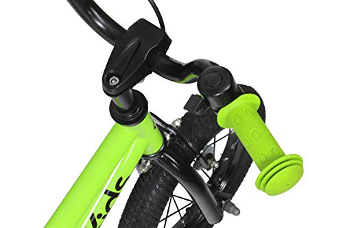 FabricBike Kids - Bicicleta con Pedales para niño y niña, Ruedines de Entrenamiento Desmontables, Frenos, Ruedas 12 y 16 Pulgadas, 4 Colores (Light Green, 12": 2-3,5 Años (Estatura 70cm - 96cm))