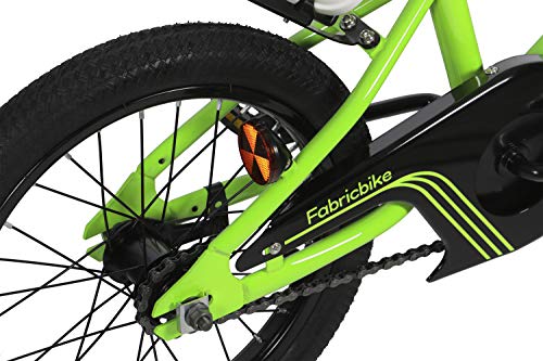 FabricBike Kids - Bicicleta con Pedales para niño y niña, Ruedines de Entrenamiento Desmontables, Frenos, Ruedas 12 y 16 Pulgadas, 4 Colores (Light Green, 16": 3-7 Años (Estatura 96cm - 120cm))