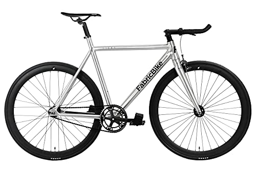 FabricBike Light - Bicicleta Fixed, Fixie, Single Speed, Cuadro y Horquilla Aluminio, Ruedas 28", 4 Colores, 3 Tallas, 9.45 kg Aprox. (Light Polished, L-58cm)