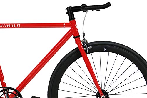 FabricBike Original Pro- Bicicleta Fixie, Piñon Fijo Flip-Flop, Single Speed, Cuadro Hi-Ten Acero, 10,45 kg. (Talla M) (Pro Red & Matte Black, M-53cm)