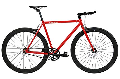 FabricBike Original Pro- Bicicleta Fixie, Piñon Fijo Flip-Flop, Single Speed, Cuadro Hi-Ten Acero, 10,45 kg. (Talla M) (Pro Red & Matte Black, M-53cm)