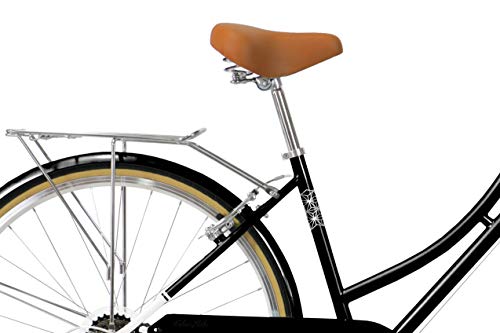 FabricBike Step City- Bicicleta de Paseo Mujer, Bicicleta Urbana Vintage Retro, Bicicleta de Ciudad Estilo Holandesa con Cambios Shimano y Cesta. Sillín Confortable. (Black + Cesta)