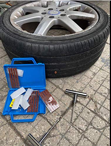 Faburo Kit de Reparación de Neumáticos, Kit Repara Pinchazos Pequeño Herramienta de Reparación de Pinchazos para Neumaticos