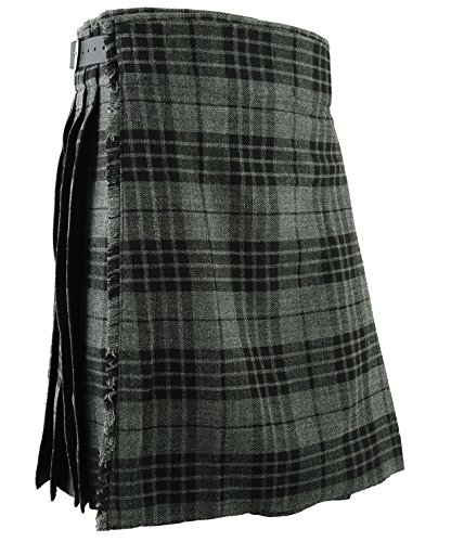 Falda Escocesa Vestido Tierras Altas Tradicional Hombres Kilt - Gris, W52