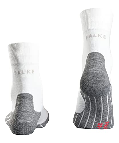 Falke Laufsocke RU4 Calcetines para Correr, Mujer, Blanco-Gris y Blanco, 35-36