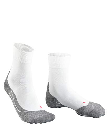 Falke Laufsocke RU4 Calcetines para Correr, Mujer, Blanco-Gris y Blanco, 35-36