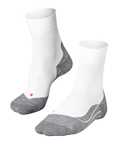 Falke Laufsocke RU4 Calcetines para Correr, Mujer, Blanco-Gris y Blanco, 35-36