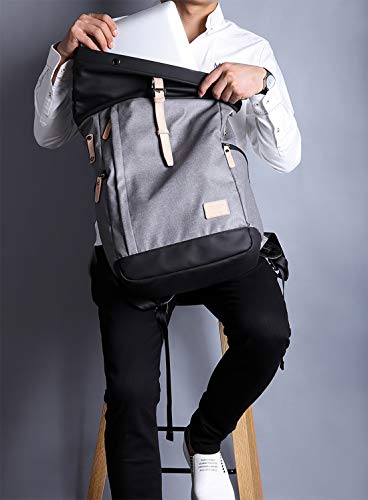 FANDARE Antirrobo Mochila Bolsas Escolares con USB Mochila para 15.6 Pulgada Laptop Mochilas Hombres Mujeres Morral Escolares para Negocio Trabajo Viaje Estudios Diario Gran Capacidad Daypack Gris B