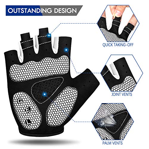 Faneam Antideslizante Guantes de Ciclismo Verano Medio Dedo Guantes de Bicicleta Montaña para Hombre Mujer, Transpirable Guantes Cortos MTB Gel Guantes Cortos Deportivos Moto, Unisexo