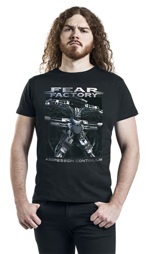 Fear Factory Aggression Continuum Hombre Camiseta Negro M, 100% algodón, Regular