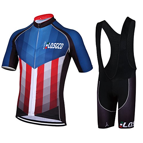 Feilaxleer Ropa Ciclismo Verano para Hombre y Mujer - Un Conjunto de Ciclismo Jersey Maillot y Culotte Pantalones Cortos (Halcón,XL)