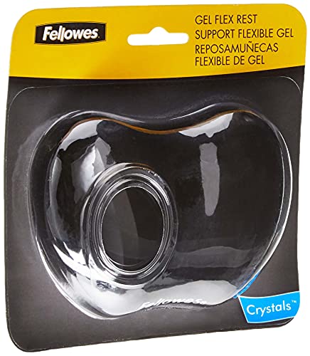 Fellowes Gel Crystals - Reposamuñecas flexible ergonómico, color negro