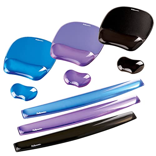 Fellowes Gel Crystals - Reposamuñecas flexible ergonómico, color negro