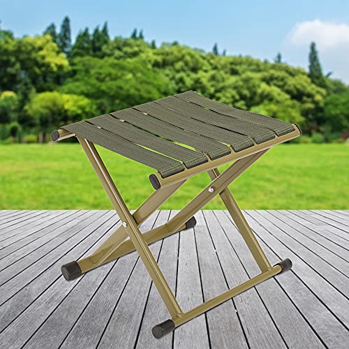 FEMONGY sillas Plegables de Caza, Taburete Plegable Fuerte, Taburete Plegable Camping, Fabricado en Acero al Carbono, Conveniencia, Utilizado para Acampar (Verde, 29cm x 26,5cm x 26cm, 1 Pieza)