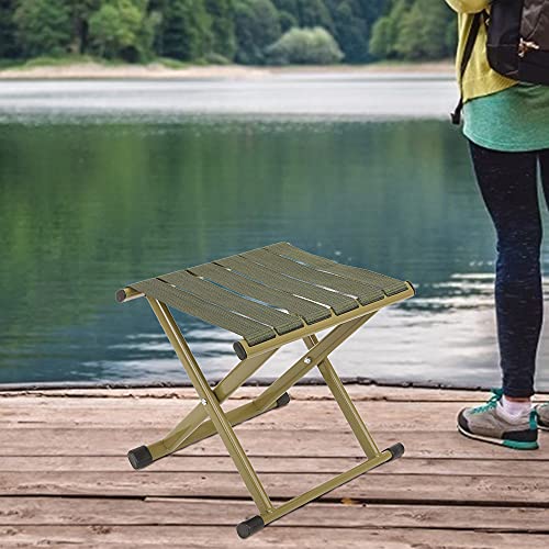 FEMONGY sillas Plegables de Caza, Taburete Plegable Fuerte, Taburete Plegable Camping, Fabricado en Acero al Carbono, Conveniencia, Utilizado para Acampar (Verde, 29cm x 26,5cm x 26cm, 1 Pieza)