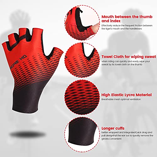 FENRIR Antideslizante Guantes de Ciclismo Verano Medio Dedo Guantes de Bicicleta Montaña para Hombre Mujer, Transpirable Guantes Cortos MTB Guantes de Ciclismo sin Dedos