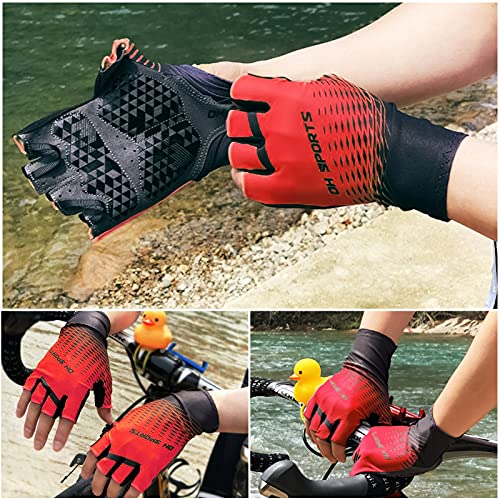 FENRIR Antideslizante Guantes de Ciclismo Verano Medio Dedo Guantes de Bicicleta Montaña para Hombre Mujer, Transpirable Guantes Cortos MTB Guantes de Ciclismo sin Dedos