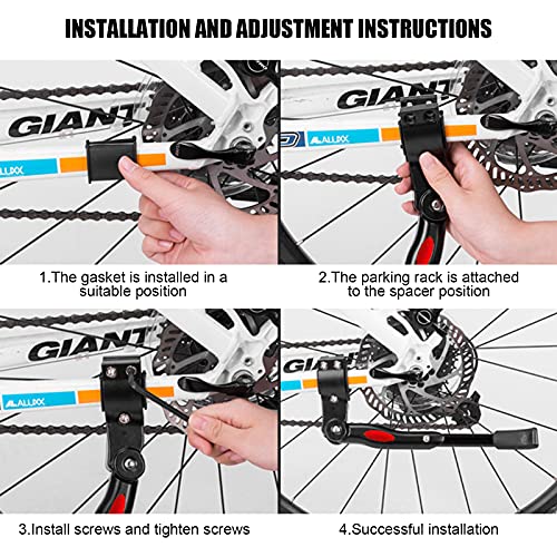 FENRIR Pata de Cabra para Bicicleta,Aluminio Soporte Ajustable del Retroceso para Bicicleta Soporte de pie Universal de Carretera per Bicicleta de montaña 24"- 28"