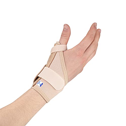 Férula, órtesis y Espica elástica para Pulgar – Reduce el Dolor de Esguinces y Distensiones de Pulgar y Tendinitis (Negro, Pequeña Derecha)