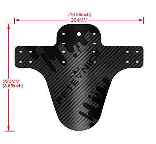 FETESNICE 2 Piezas de Fibra de Carbono Textura Bicicleta de montaña Fender MTB Bicicleta Delantera Trasera Fender DH Ciclismo 26/27.5/29 Bicicleta Fender Accesorios para Bicicletas (Negro-C)