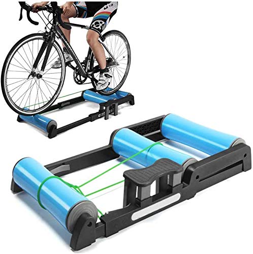 FHUILI Entrenador de Bicicleta Plegable - Rodillos de Bicicleta Bicicleta Plegable Entrenador de Soporte de Entrenamiento Bicicleta MTB Rodillo Ciclismo Carretera Ejercicio Resistencia Bicicleta,A