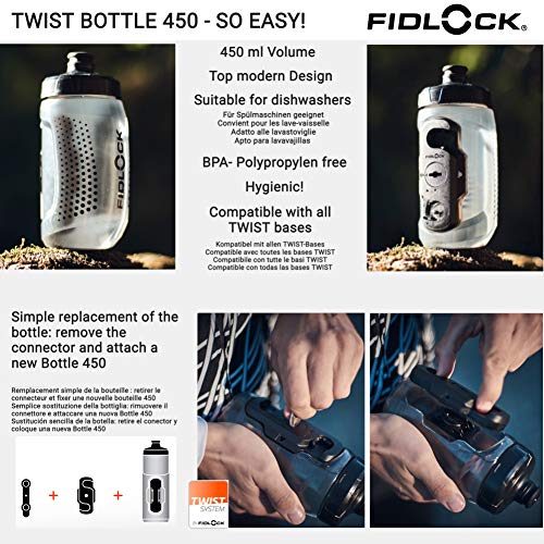 Fidlock Bottle 450 y Bike Base Portabidón magnético para Bicicleta portabidon Bicicleta Porta Botellas para Bicicleta Porta bidones para Bici MTB portabidon Bicicleta MTB