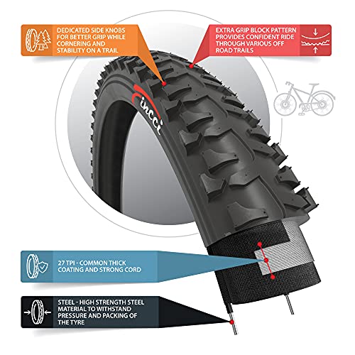 Fincci 20 x 1,75 Pulgadas 47-406 Cubierta para BMX MTB Montaña Fuera del Camino o Niños Bici Bicicleta