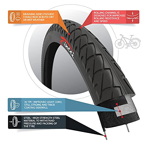 Fincci 26 x 2,10 Pulgadas 54-559 Cubierta para Carretera MTB Montaña Hibrida Bici Bicicleta